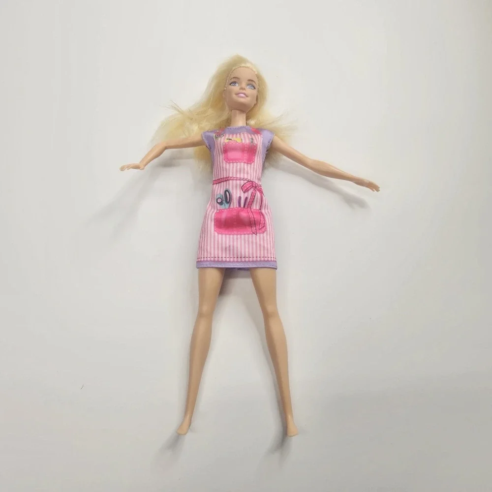 Barbie Florist Doll Mattel 2015 You Can Be Anything Career Pink Striped Apron